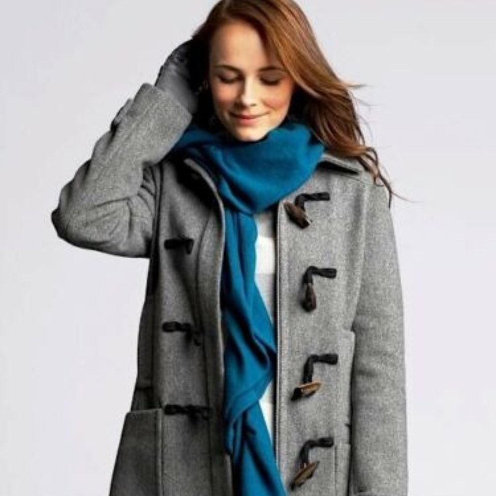 Banana Republic Modern Toggle Coat Gray Wool XS